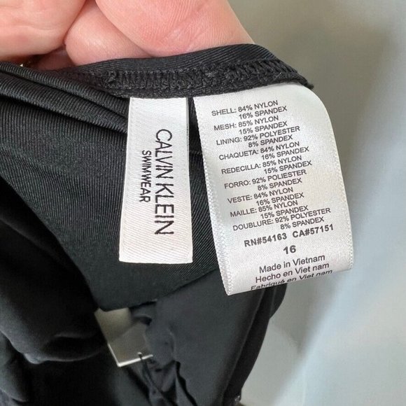 Calvin Klein $108 High Neck Tummy Control One Piece Swimsuit Black Size 16 - Picture 6 of 7